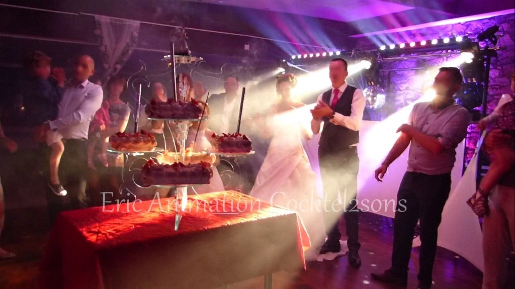 presentation du dessert des mariés