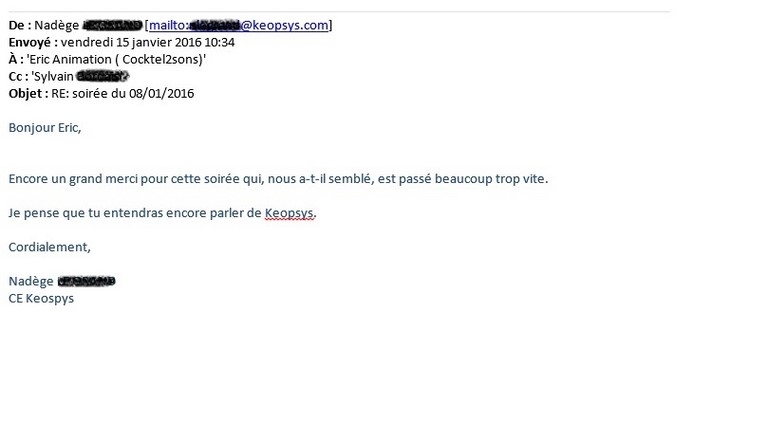 Avis et temoignages Eric animation Cocktel2sons