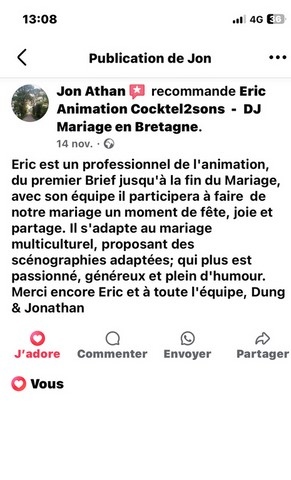 Avis Eric animation Cocktel2sons