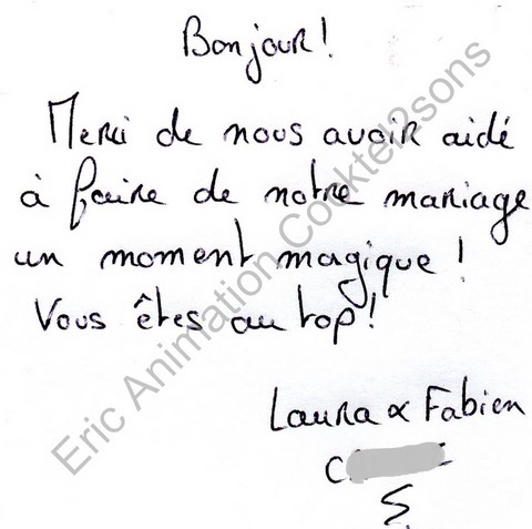 Avis et temoignages Eric animation Cocktel2sons