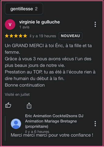 Avis Eric animation Cocktel2sons